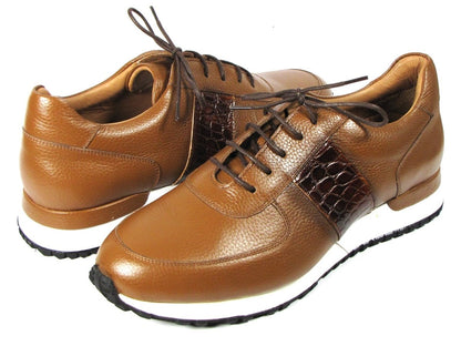 Paul Parkman Men's Cognac Floater Leather Sneakers (IdLp206cgn) by Paul Parkman – Don't Panic Shoes