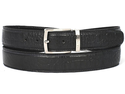 Paul Parkman Men's Crocodile Textured Leather Belt Black (IdB02 - Blk) Shoes by Paul Parkman – Don't Panic Shoes