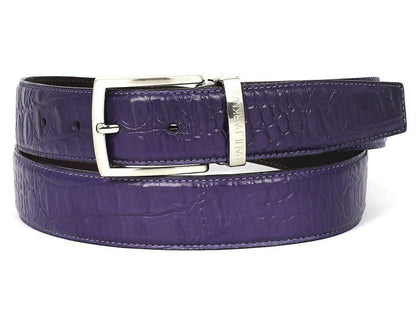 Paul Parkman Men's Crocodile Textured Leather Belt Purple (IdB02 - Rp) Shoes by Paul Parkman – Don't Panic Shoes