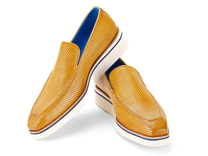 Paul Parkman Men's Custom Made Beige Smart Casual Perforated Leather Loafers 186 - Pr - Bej by Paul Parkman – Don't Panic Shoes