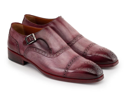 Paul Parkman Men's Custom Made Cap Toe Monkstrap Shoes Burgundy 65bur28 by Paul Parkman – Don't Panic Shoes