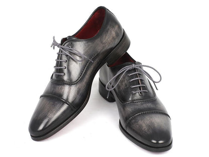 Paul Parkman Men's Custom Made Captoe Oxfords Gray And Black Hand Painted Shoes 077 - Gry by Paul Parkman – Don't Panic Shoes