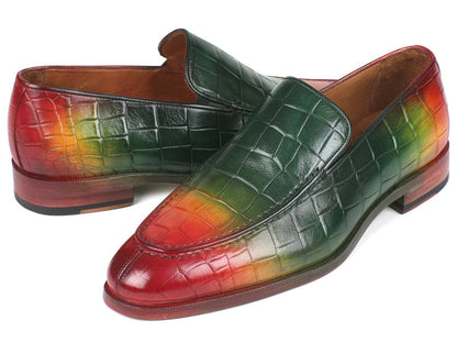 Paul Parkman Men's Custom Made Crocodile Embossed Calfskin Multicolor Loafer 7339 - Spr by Paul Parkman – Don't Panic Shoes