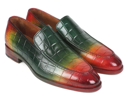 Paul Parkman Men's Custom Made Crocodile Embossed Calfskin Multicolor Loafer 7339 - Spr by Paul Parkman – Don't Panic Shoes