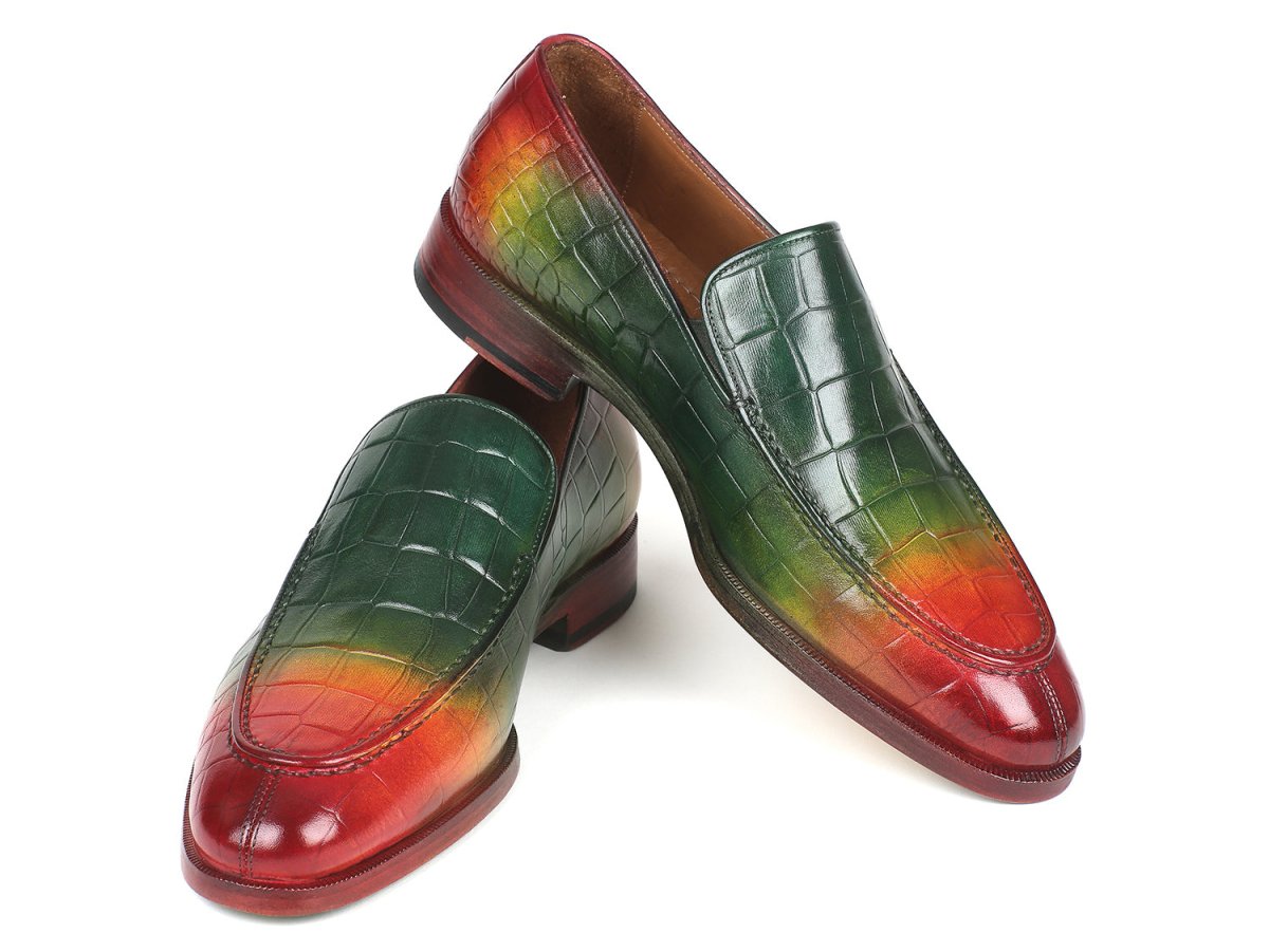 Paul Parkman Men's Custom Made Crocodile Embossed Calfskin Multicolor Loafer 7339 - Spr by Paul Parkman – Don't Panic Shoes