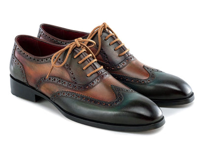 Paul Parkman Men's Custom Made Wingtip Oxfords Green Handpainted Calfskin 228 - Grn by Paul Parkman – Don't Panic Shoes