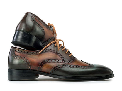 Paul Parkman Men's Custom Made Wingtip Oxfords Green Handpainted Calfskin 228 - Grn by Paul Parkman – Don't Panic Shoes