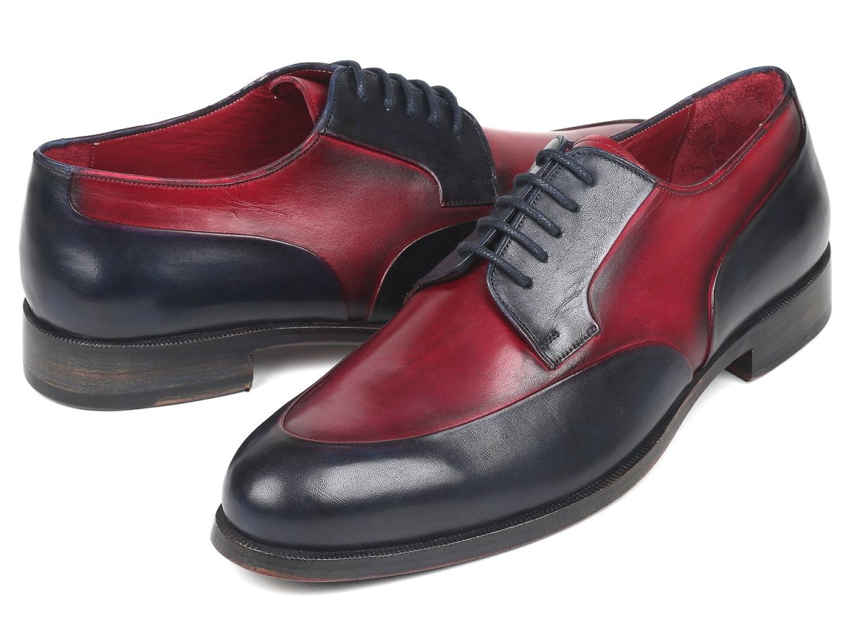 Paul Parkman Men's Derby Shoes In Bordeaux And Navy Shoes by Paul Parkman – Don't Panic Shoes