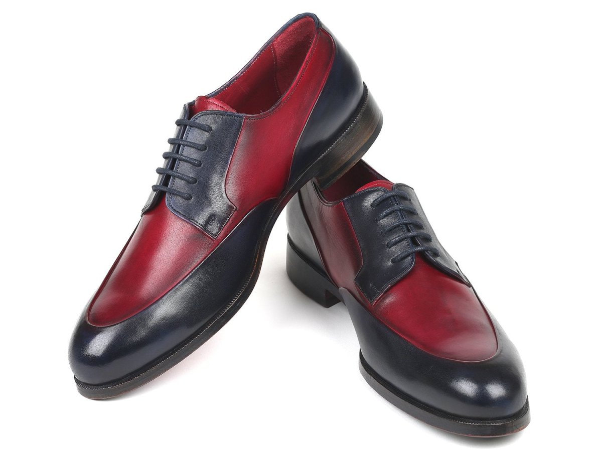 Paul Parkman Men's Derby Shoes In Bordeaux And Navy Shoes by Paul Parkman – Don't Panic Shoes