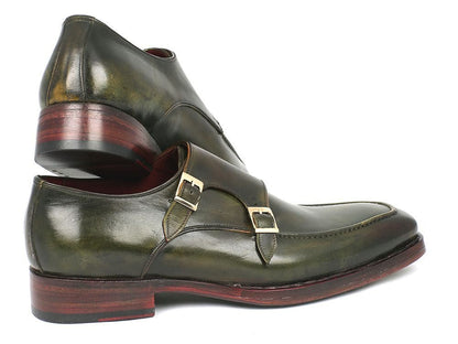 Paul Parkman Men's Double Monkstrap Goodyear Welted Shoes Green (Id061 - Green) by Paul Parkman – Don't Panic Shoes