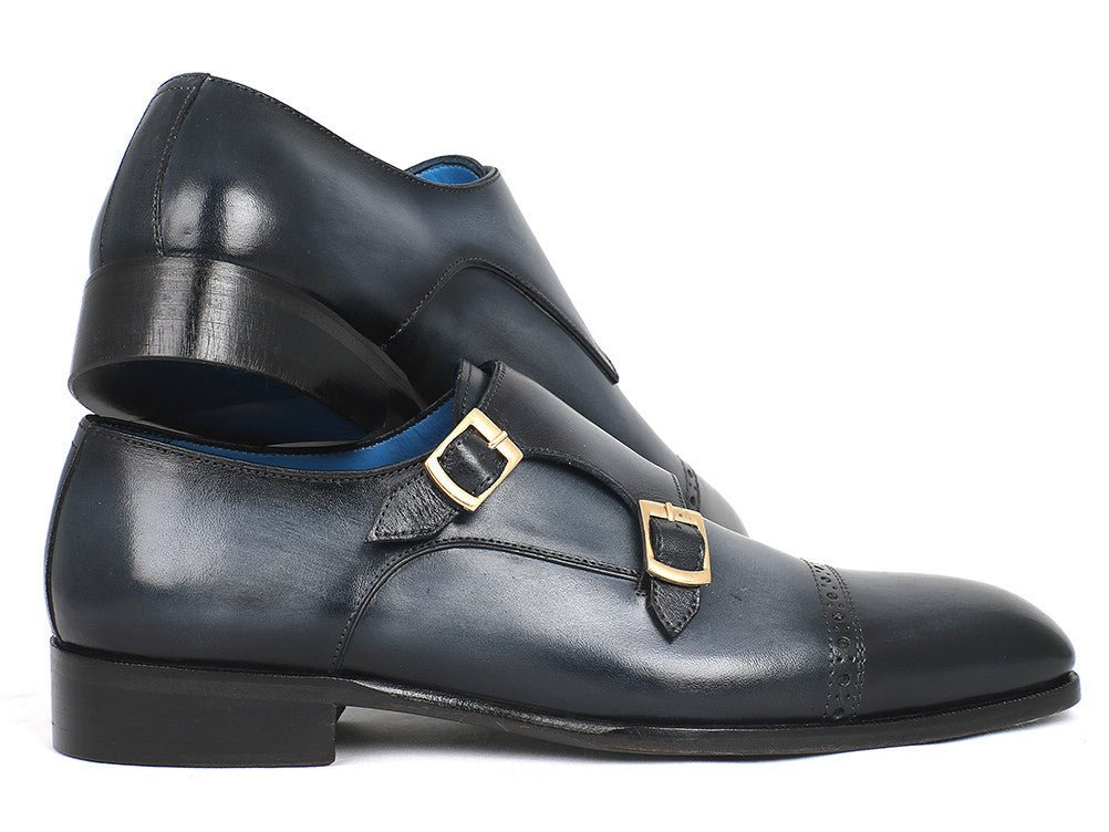 Paul Parkman Men's Double Monkstraps In Navy Shoes by Paul Parkman – Don't Panic Shoes