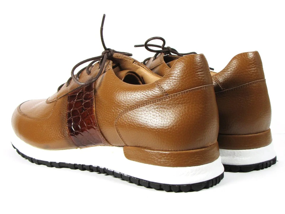 Paul Parkman Men's Floater Leather Sneakers In Cognac Shoes by Paul Parkman – Don't Panic Shoes