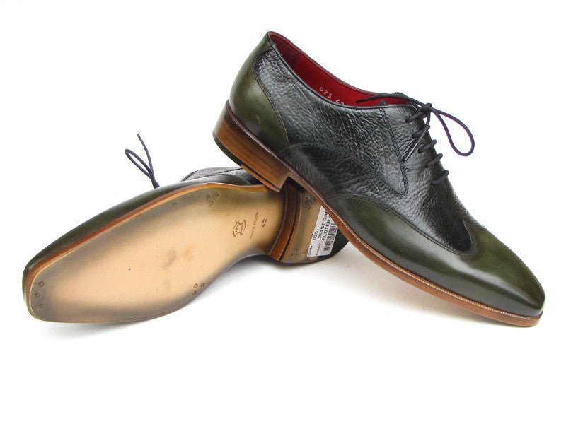Paul Parkman Men's Floater Leather WIngtip Oxfords in Green Shoes by Paul Parkman – Don't Panic Shoes