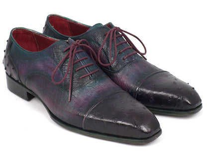 Paul Parkman Men's Genuine Ostrich Captoe Oxfords Purple (Id24xs - Prp) Shoes by Paul Parkman – Don't Panic Shoes