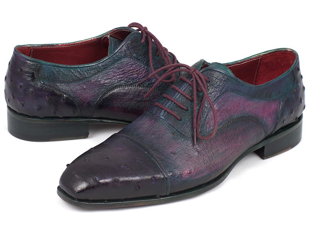 Paul Parkman Men's Genuine Ostrich Captoe Oxfords Purple (Id24xs - Prp) Shoes by Paul Parkman – Don't Panic Shoes
