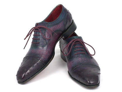 Paul Parkman Men's Genuine Ostrich Captoe Oxfords Purple (Id24xs - Prp) Shoes by Paul Parkman – Don't Panic Shoes