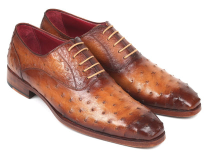 Paul Parkman Men's Genuine Ostrich Oxfords Light Brown (Id257xs - Cml) Shoes by Paul Parkman – Don't Panic Shoes