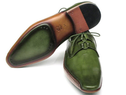 Paul Parkman Men's Ghillie Lacing Side HAndsewn Dress Shoes - Green Leather Upper and Leather Sole (Id022 - Green) by Paul Parkman – Don't Panic Shoes