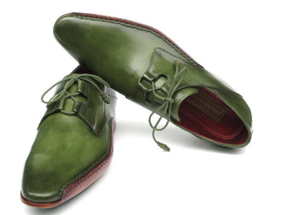 Paul Parkman Men's Ghillie Lacing Side HAndsewn Dress Shoes - Green Leather Upper and Leather Sole (Id022 - Green) by Paul Parkman – Don't Panic Shoes