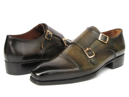 Paul Parkman Men's Goodyear Welted Double Monkstrap Shoes Green Shoes by Paul Parkman – Don't Panic Shoes