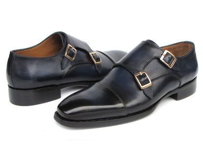 Paul Parkman Men's Goodyear Welted Double Monkstrap Shoes Navy (Id9468 - Nvy) Shoes by Paul Parkman – Don't Panic Shoes