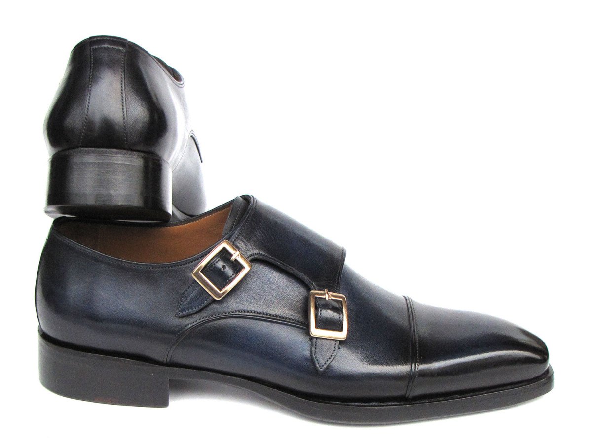 Paul Parkman Men's Goodyear Welted Double Monkstrap Shoes Navy (Id9468 - Nvy) Shoes by Paul Parkman – Don't Panic Shoes