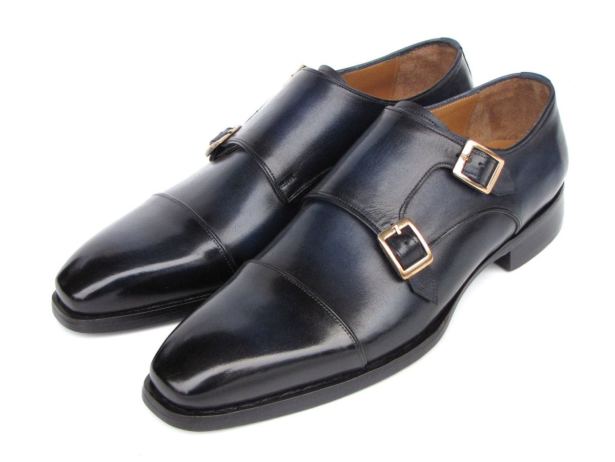 Paul Parkman Men's Goodyear Welted Double Monkstrap Shoes Navy (Id9468 - Nvy) Shoes by Paul Parkman – Don't Panic Shoes