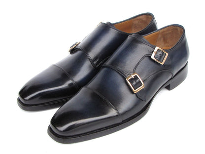 Paul Parkman Men's Goodyear Welted Double Monkstrap Shoes Navy (Id9468 - Nvy) Shoes by Paul Parkman – Don't Panic Shoes