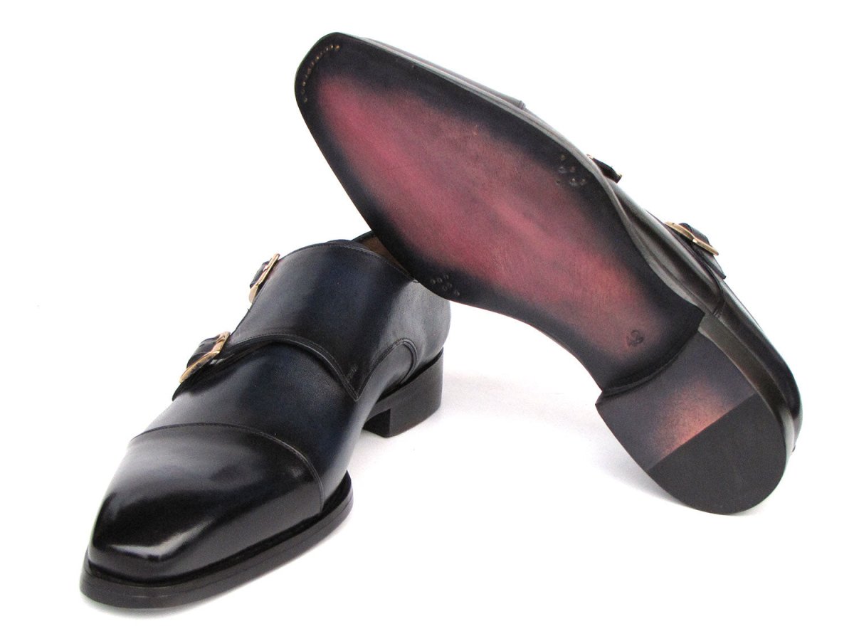 Paul Parkman Men's Goodyear Welted Double Monkstrap Shoes Navy (Id9468 - Nvy) Shoes by Paul Parkman – Don't Panic Shoes