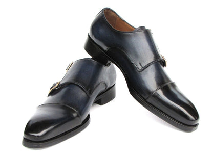 Paul Parkman Men's Goodyear Welted Double Monkstrap Shoes Navy (Id9468 - Nvy) Shoes by Paul Parkman – Don't Panic Shoes