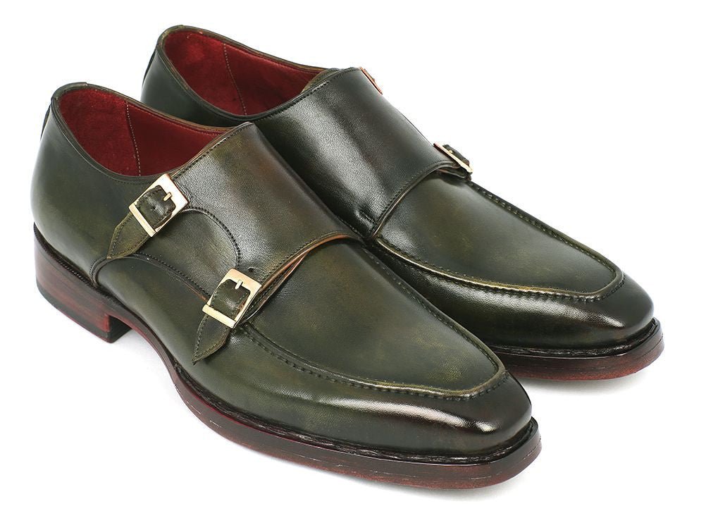 Paul Parkman Men's Goodyear Welted Double Monkstraps In Green Shoes by Paul Parkman – Don't Panic Shoes