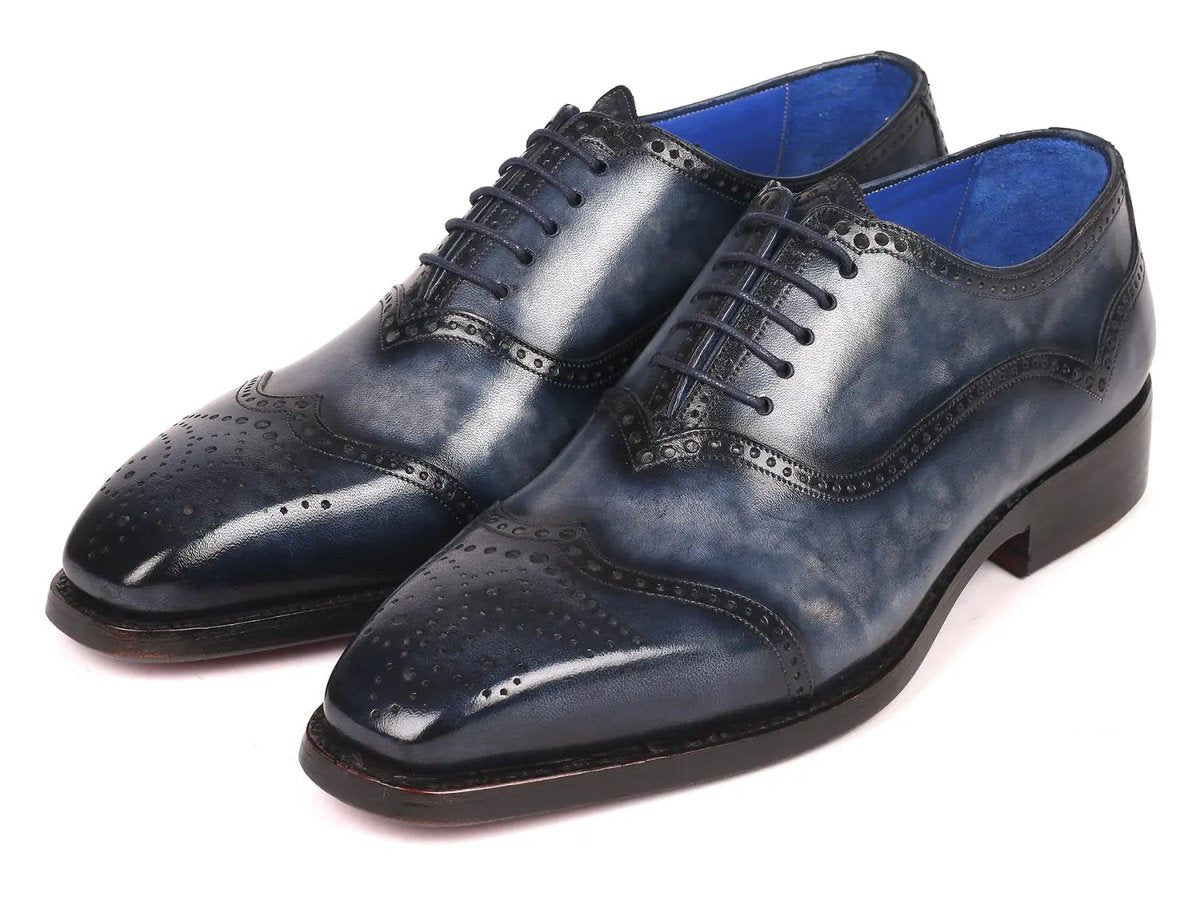 Paul Parkman Men's Goodyear Welted Oxford Shoes In Navy Shoes by Paul Parkman – Don't Panic Shoes