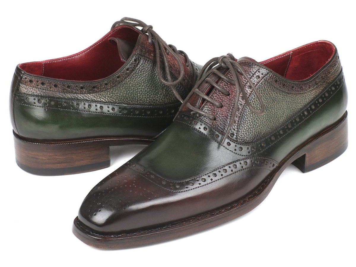 Paul Parkman Men's Goodyear Welted Oxfords In Brown And Green Shoes by Paul Parkman – Don't Panic Shoes