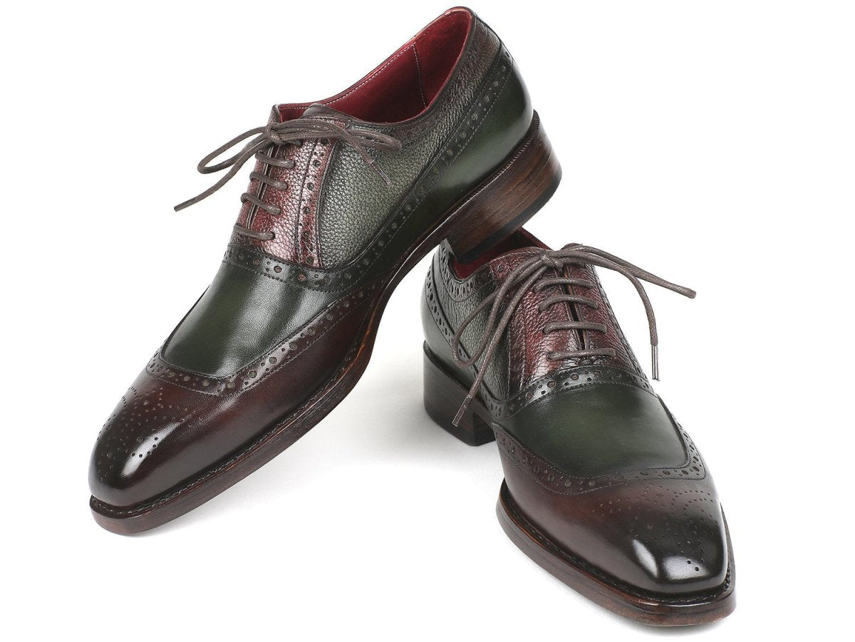 Paul Parkman Men's Goodyear Welted Oxfords In Brown And Green Shoes by Paul Parkman – Don't Panic Shoes