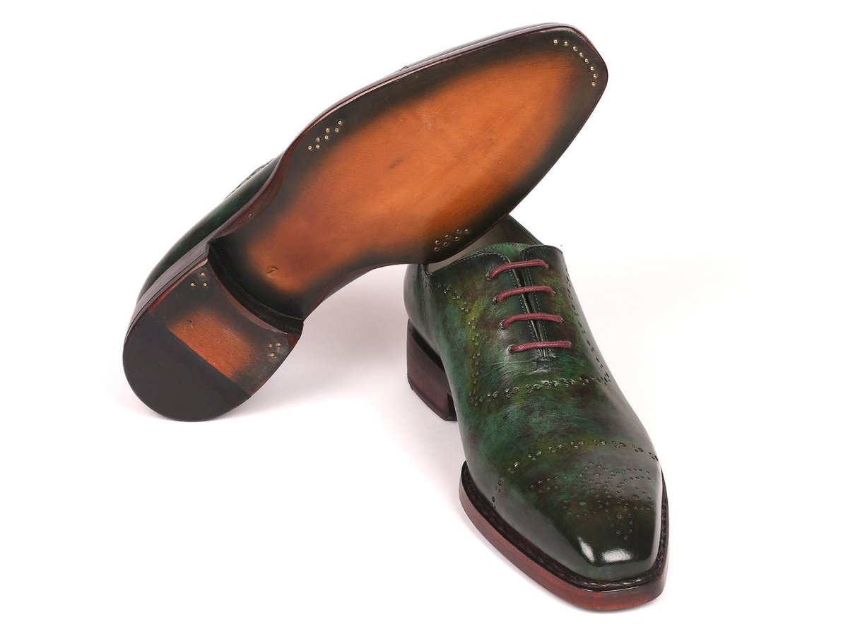 Paul Parkman Men's Goodyear Welted Oxfords In Green Marble Patina Shoes by Paul Parkman – Don't Panic Shoes