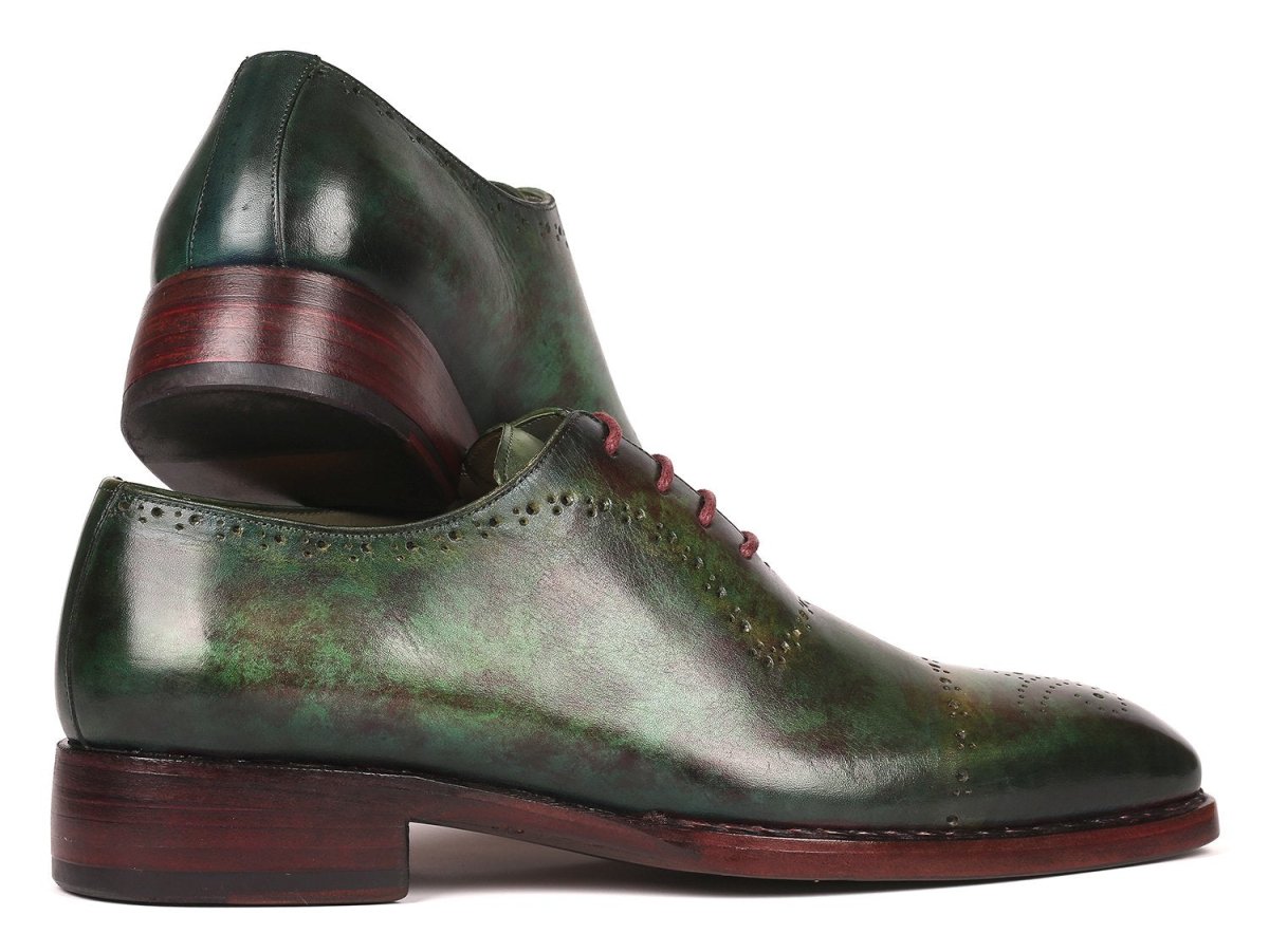 Paul Parkman Men's Goodyear Welted Oxfords In Green Marble Patina Shoes by Paul Parkman – Don't Panic Shoes
