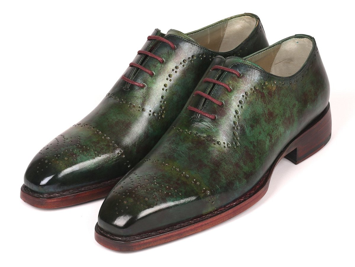 Paul Parkman Men's Goodyear Welted Oxfords In Green Marble Patina Shoes by Paul Parkman – Don't Panic Shoes