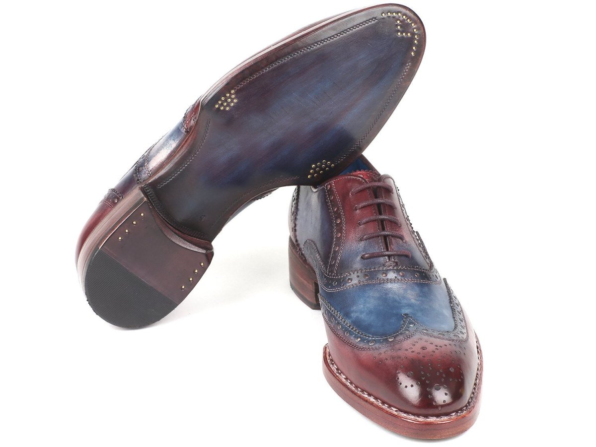 Paul Parkman Men's Goodyear Welted WIngtip Oxfords in Blue And Bordeaux Shoes by Paul Parkman – Don't Panic Shoes