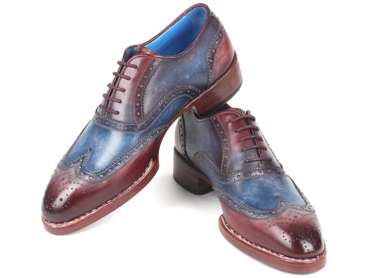 Paul Parkman Men's Goodyear Welted WIngtip Oxfords in Blue And Bordeaux Shoes by Paul Parkman – Don't Panic Shoes