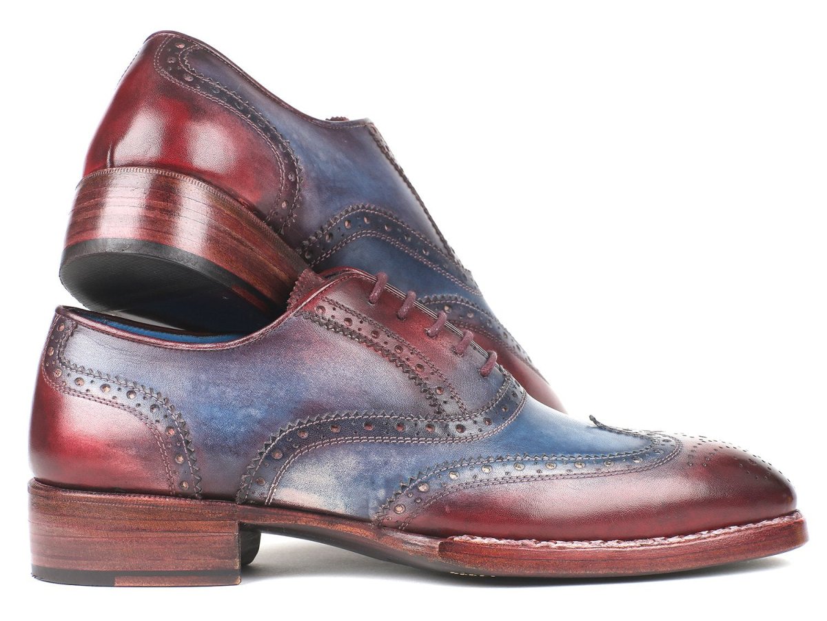 Paul Parkman Men's Goodyear Welted WIngtip Oxfords in Blue And Bordeaux Shoes by Paul Parkman – Don't Panic Shoes