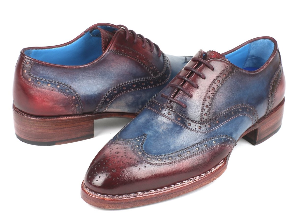 Paul Parkman Men's Goodyear Welted WIngtip Oxfords in Blue And Bordeaux Shoes by Paul Parkman – Don't Panic Shoes
