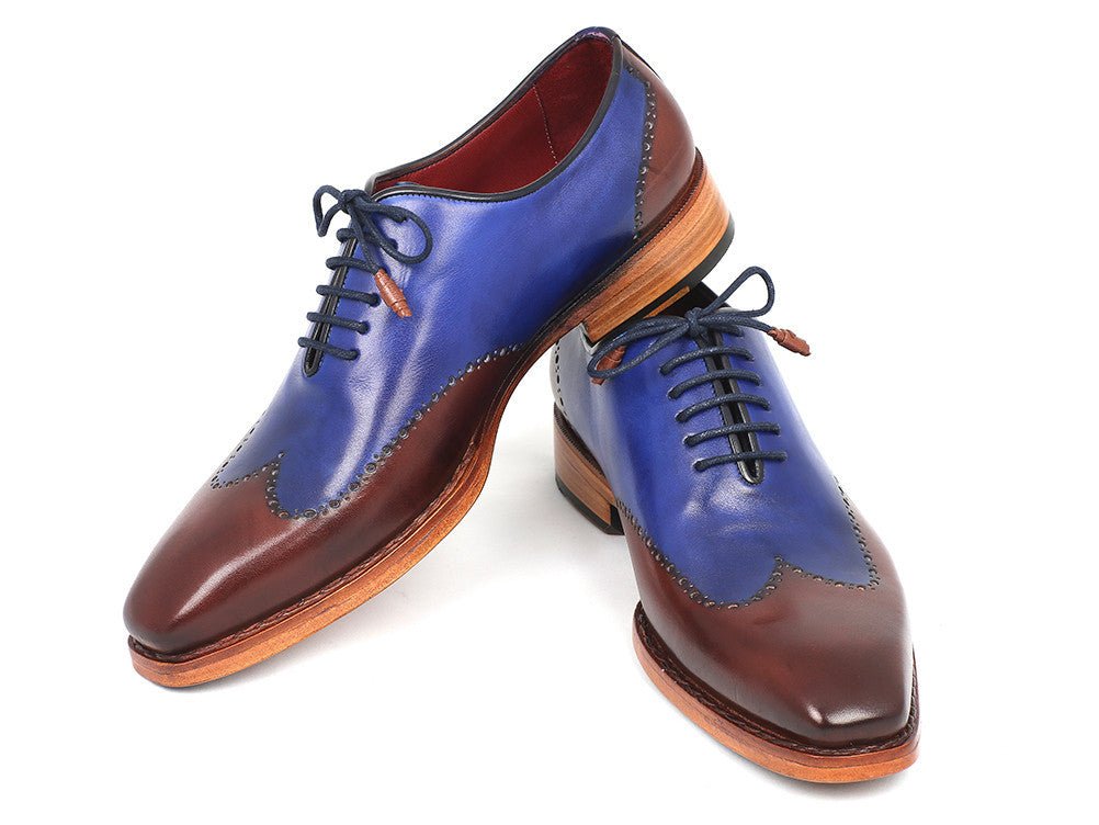 Paul Parkman Men's Goodyear Welted WIngtip Oxfords in Blue And Brown Shoes by Paul Parkman – Don't Panic Shoes