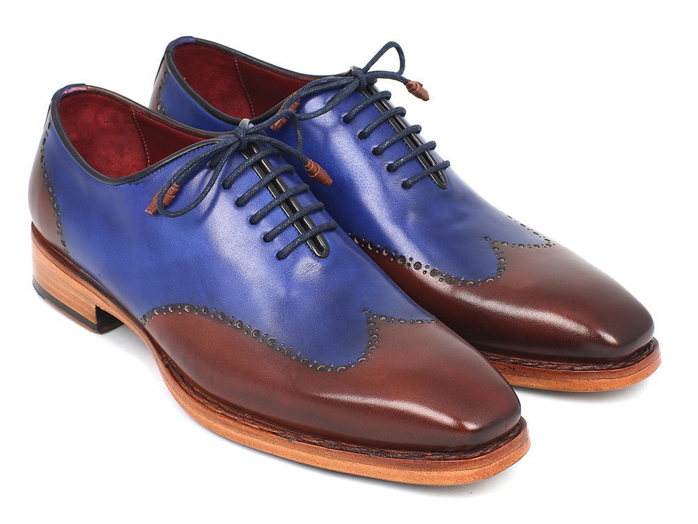 Paul Parkman Men's Goodyear Welted WIngtip Oxfords in Blue And Brown Shoes by Paul Parkman – Don't Panic Shoes