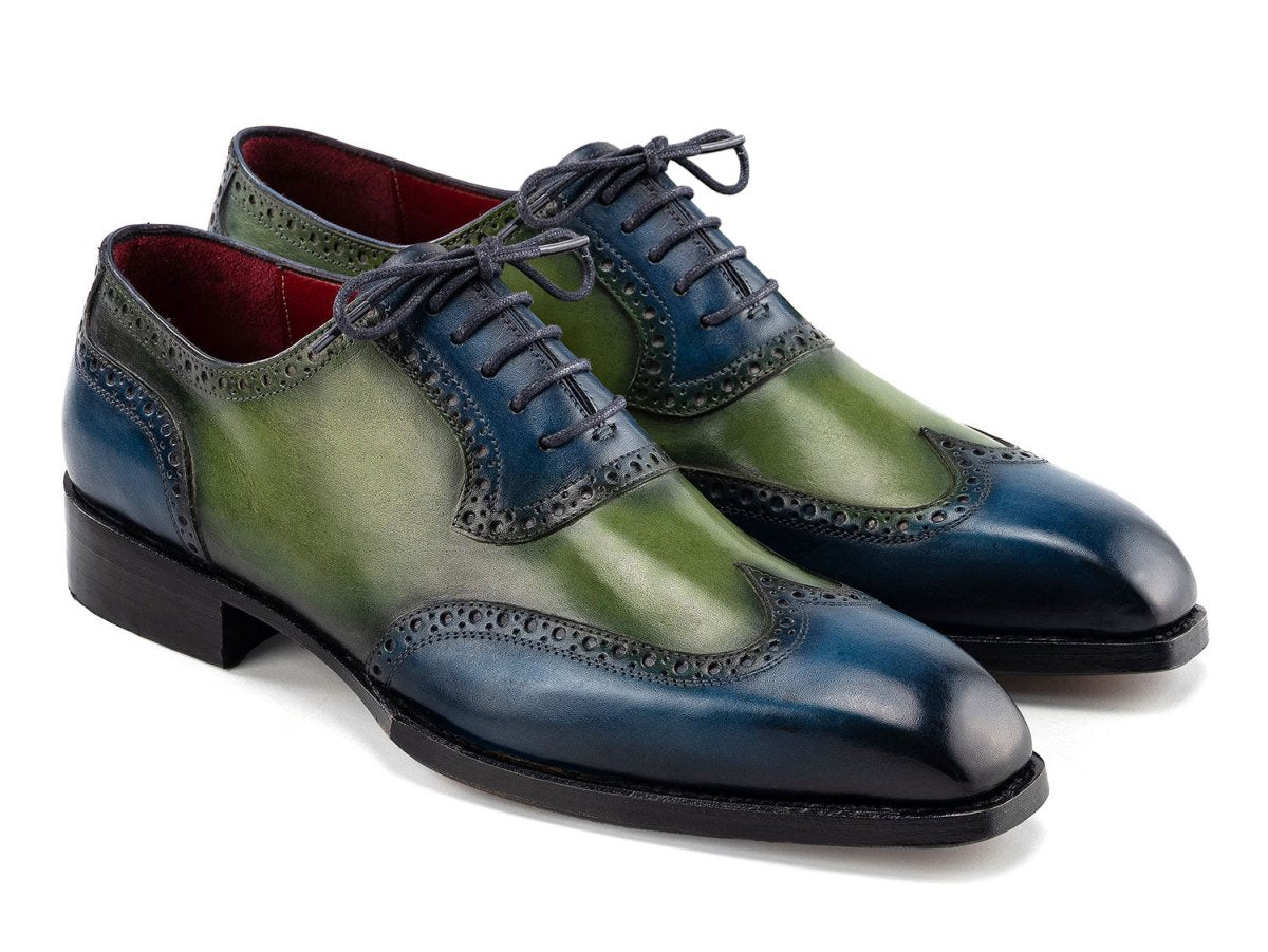 Paul Parkman Men's Goodyear Welted WIngtip Oxfords in Blue And Green Shoes by Paul Parkman – Don't Panic Shoes