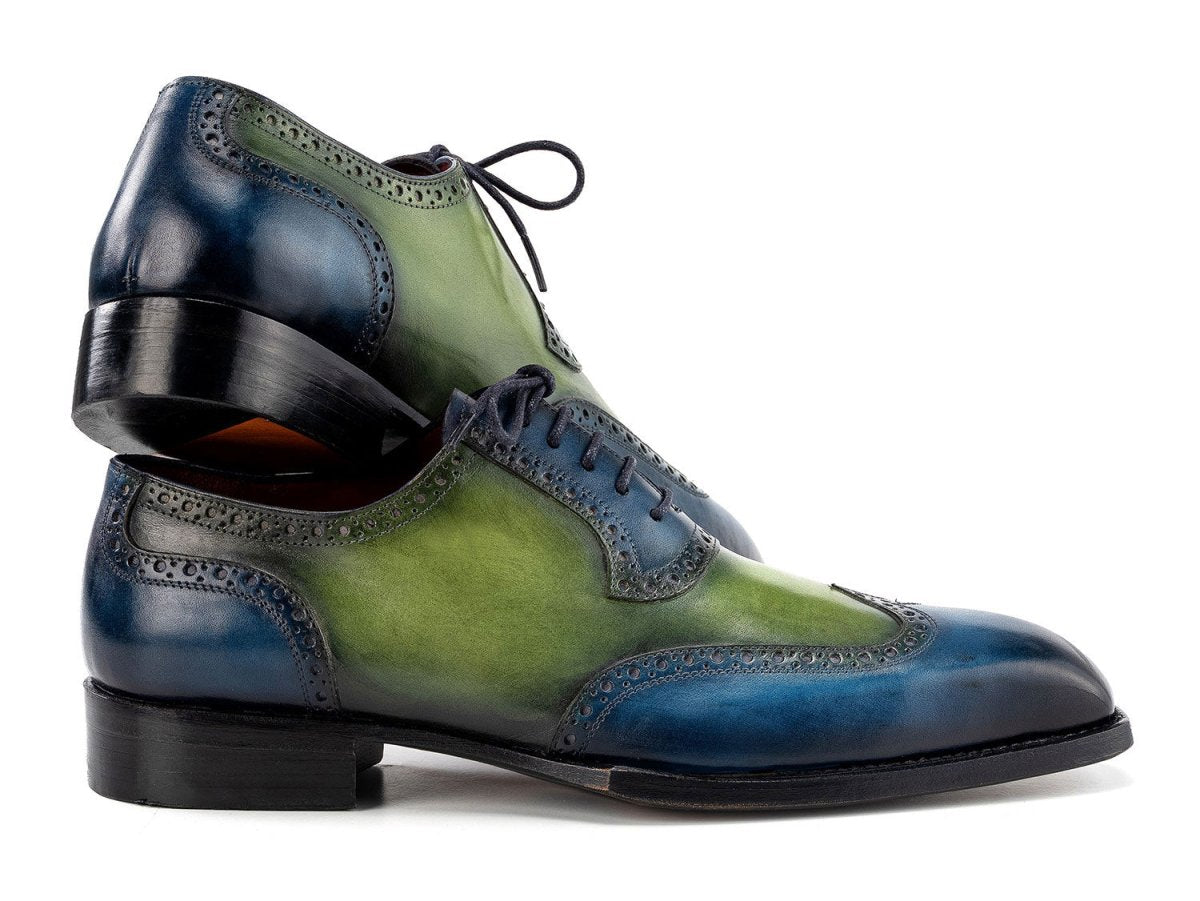 Paul Parkman Men's Goodyear Welted WIngtip Oxfords in Blue And Green Shoes by Paul Parkman – Don't Panic Shoes