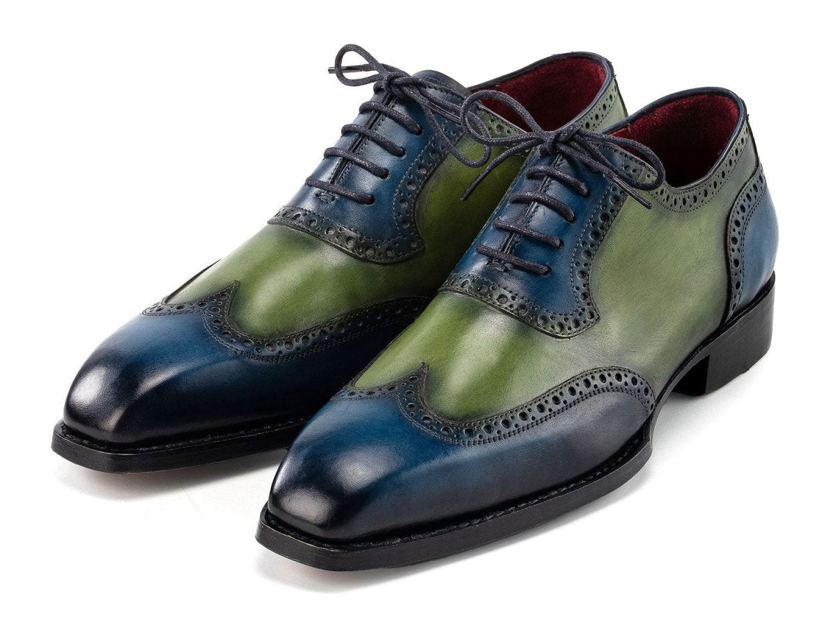 Paul Parkman Men's Goodyear Welted WIngtip Oxfords in Blue And Green Shoes by Paul Parkman – Don't Panic Shoes
