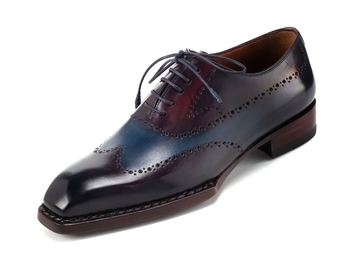 Paul Parkman Men's Goodyear Welted WIngtip Oxfords in Bordeaux And Blue Shoes by Paul Parkman – Don't Panic Shoes