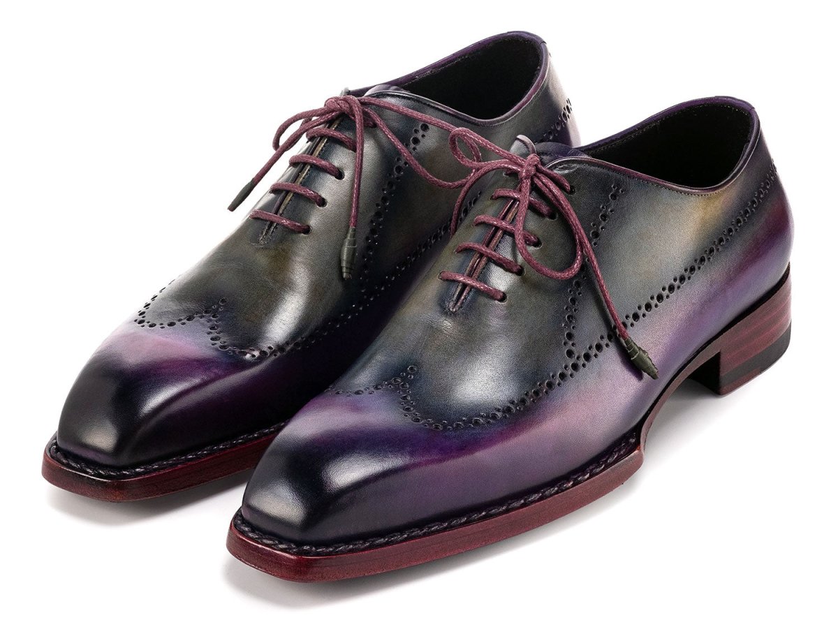 Paul Parkman Men's Goodyear Welted WIngtip Oxfords in Purple And Grey Shoes by Paul Parkman – Don't Panic Shoes