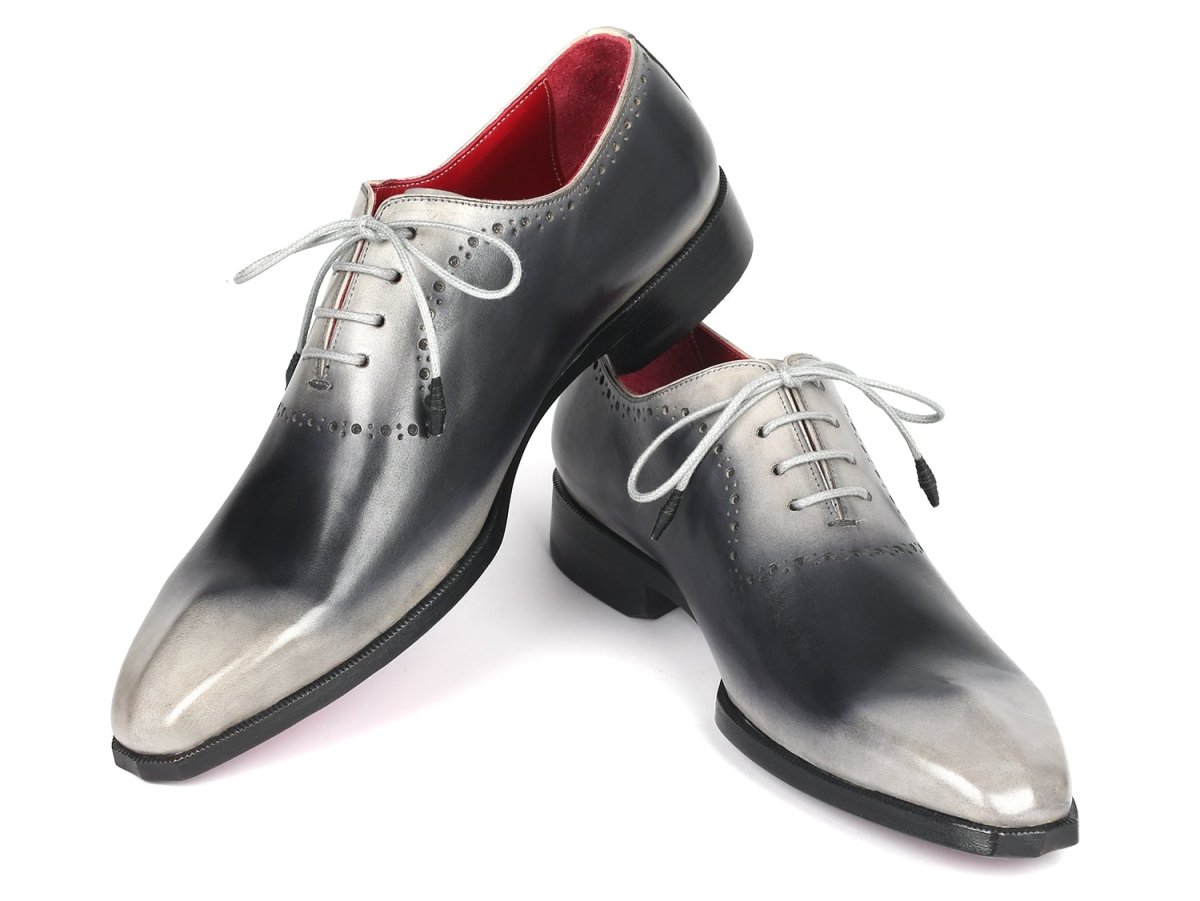 Paul Parkman Men's Gray Hand - Painted Oxfords (IdAg445gry) by Paul Parkman – Don't Panic Shoes