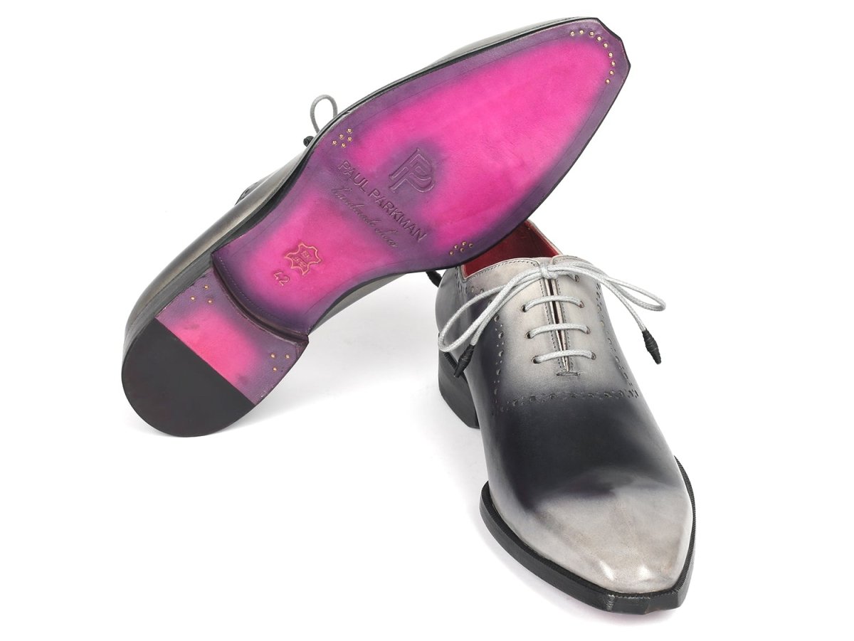 Paul Parkman Men's Gray Hand - Painted Oxfords (IdAg445gry) by Paul Parkman – Don't Panic Shoes